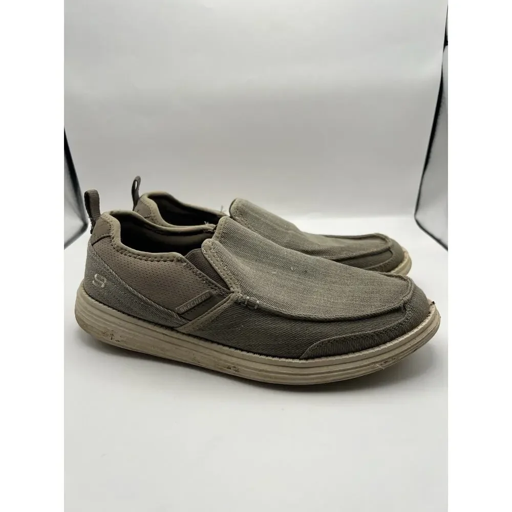 Skechers Mens Status Delton Loafers Size 9 Beige